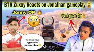 btr zuxxy impressed 😱 by spectating jonathan godlevel gameplay , red dot 300m headshot three time 🙏🏼