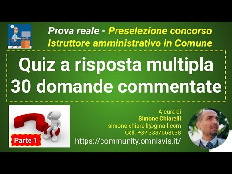 QUIZ: esercitazione in diretta con 30 domande - parte 1 (15/5/2021 ...
