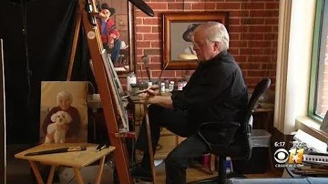 Artist Gene Dillard paints portrait of thief who s...