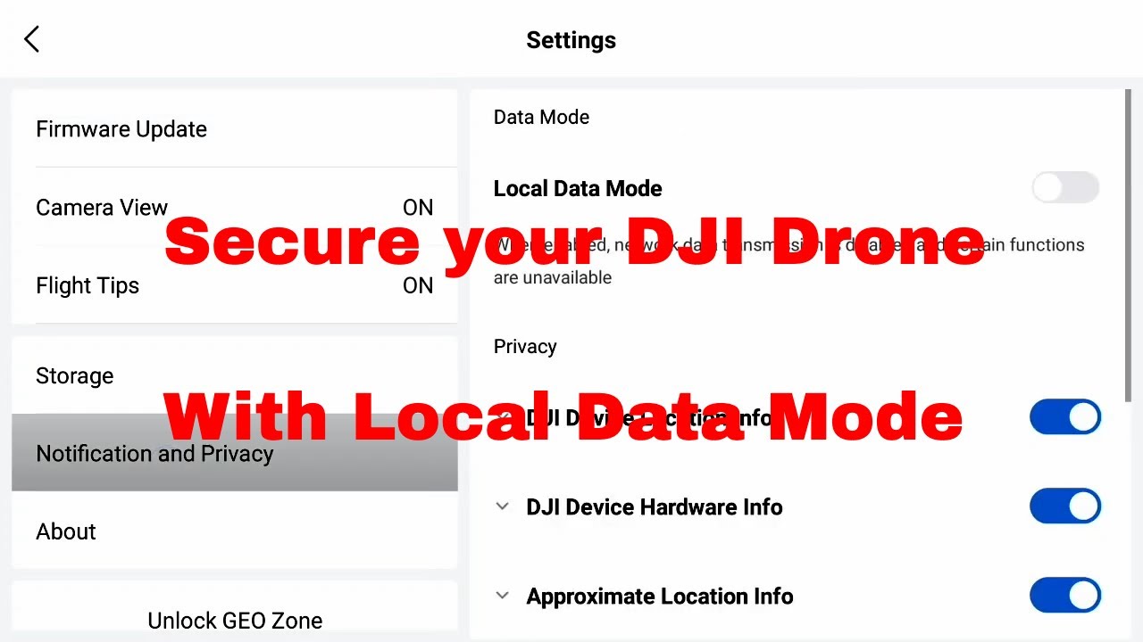 Data Mode Key DJI Local Data Mode - YouTube