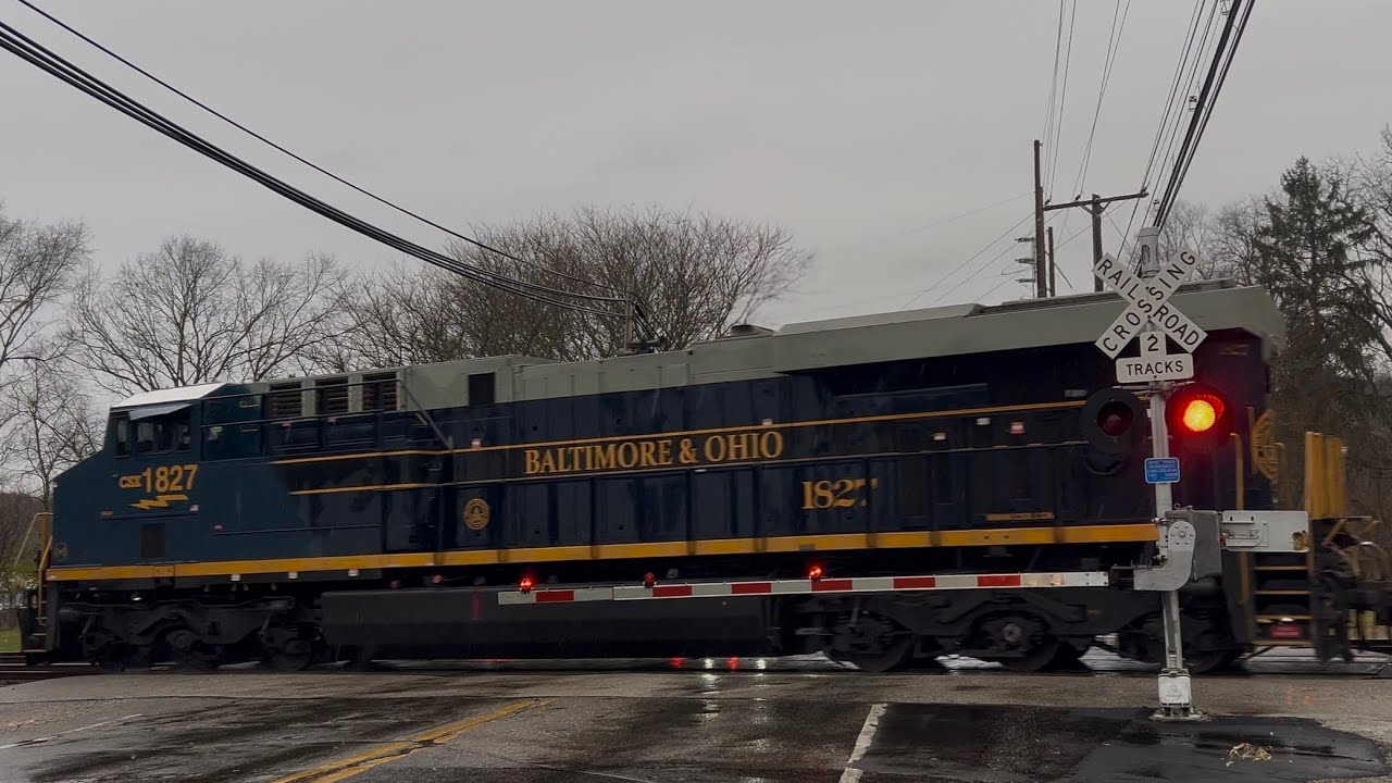 Csx 1827 Baltimore and Ohio haritage unit leads intermodal with 3195 ...