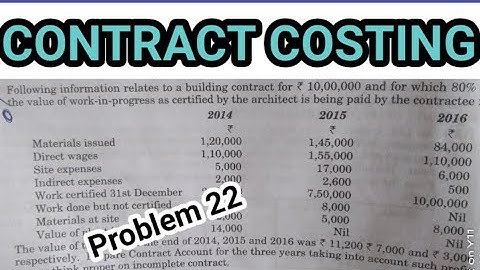 #22 Contract costing | practical problem of contract costing | by quickly Learned topic