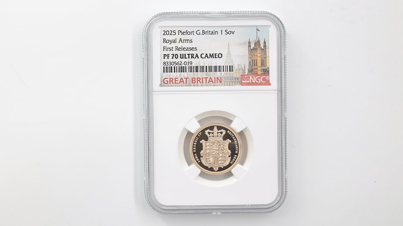 2025 英国 チャールズ3世 ソブリン 1ポンド ピエフォー 王室紋章 金貨