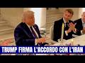MOMENTO STORICO: IL PRESIDENTE TRUMP FIRMA IL MEMORANDUM SULL’IRAN A CENA CON MACRON A VERSAILLES