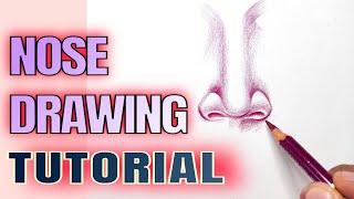 How to draw a nose( front view) easy reference Drawing a nose step by step tutorial for beginners