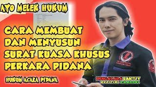 Cara Membuat Surat Kuasa Khusus Perkara Pidana