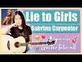 Lie to Girls Sabrina Carpenter EASY Guitar Lesson Beginner Tutorial | Chords, Strumming & Cover! 🎸