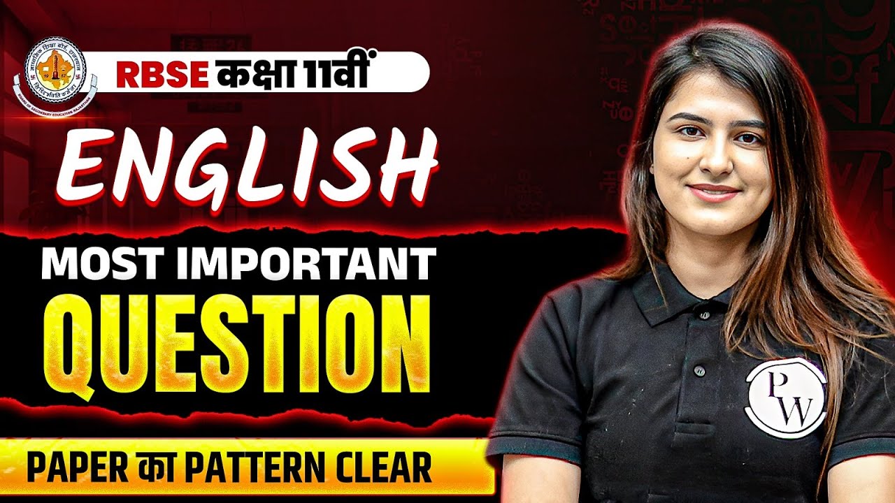 RBSE Class 11th English Most Important Questions For Yearly Exam 2026 By Jigya Maam RBSE Wallah