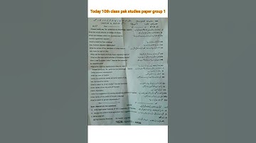Today 10th class pak studies paper 2025 group 1