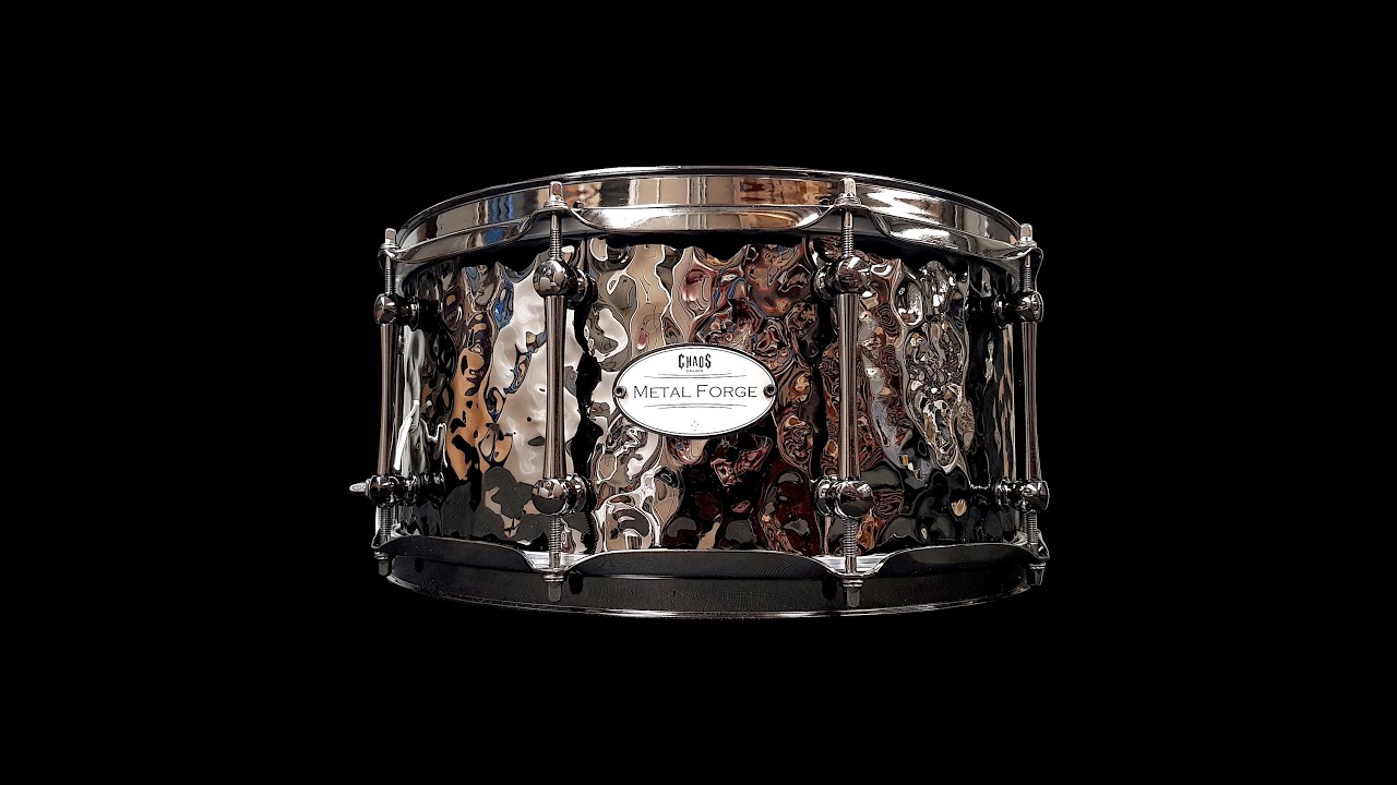 Chaos Metal Forge 14x6.5 Hammered Brass Beat Snare Drum - Black Nickel