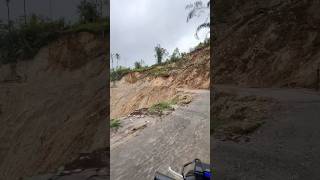 POV through a collapsed landslide road part 2 #povride #relaxingride #motorcyclelife