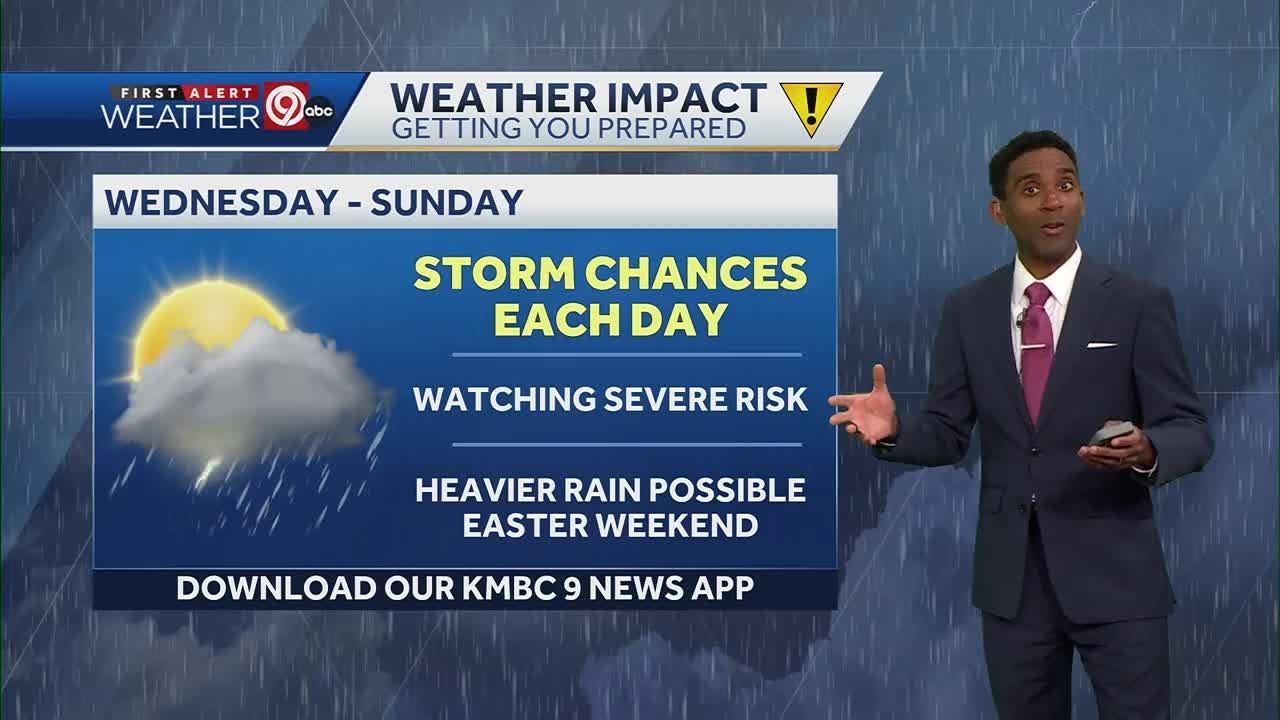 Storm chances return midweek, lasting through Easter weekend - YouTube