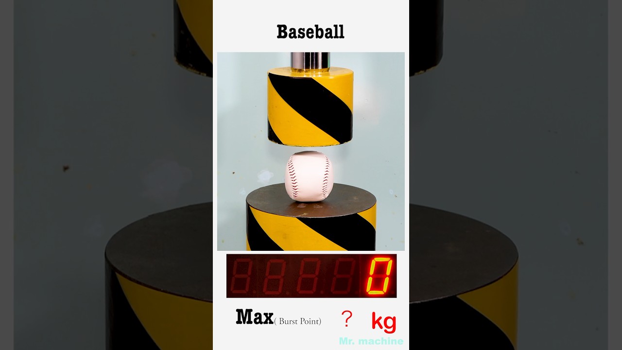 LIVE KG METER: 50000kg CRUSHES Baseball!Survive?#Satisfying #PressureTest #ScienceExperiment #ball