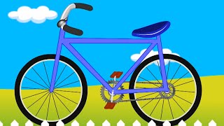 Bicycle, Animated Car Cartoon Video For Children