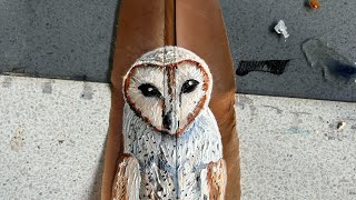 Barn Owl Feather Painting | Timelapse Art