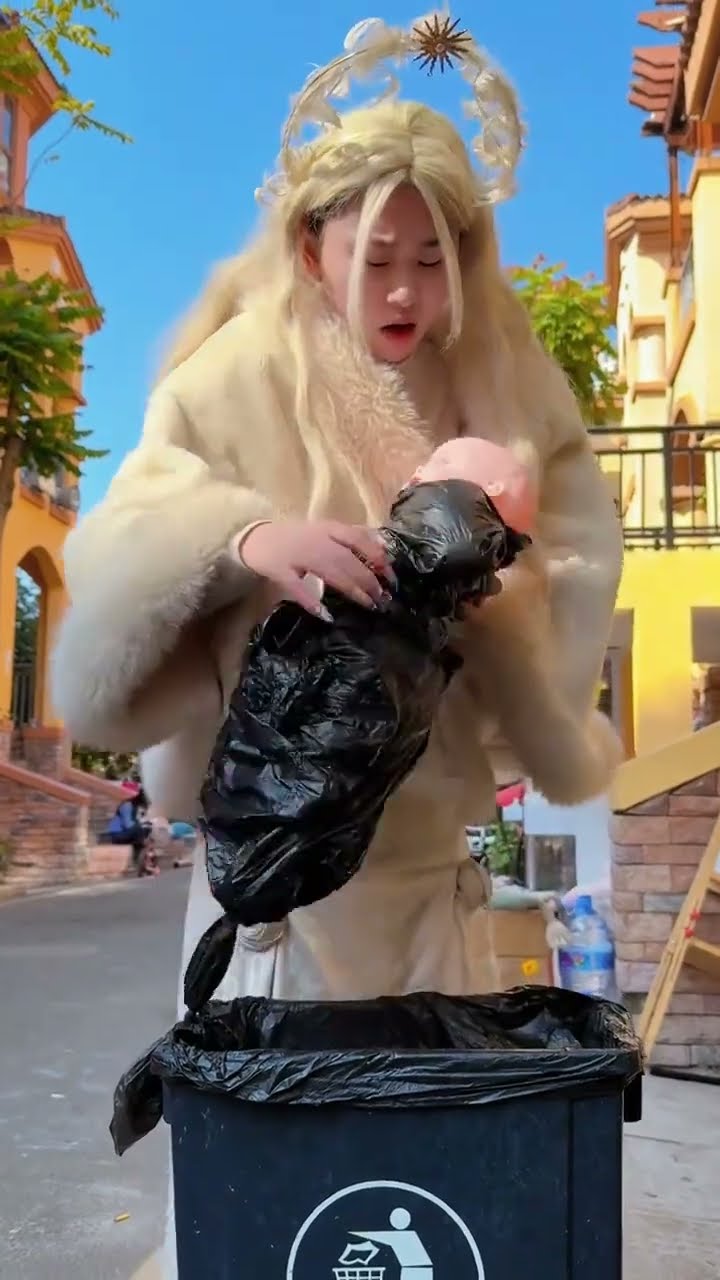 The kind angel saved the abandoned baby #clown #angel