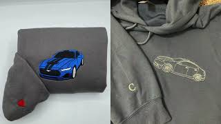 Rev Up Your Style Custom Embroidered Car Sweatshirt with Your Car Photo