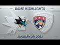 NHL Highlights | Sharks vs. Panthers - Jan 29, 2022