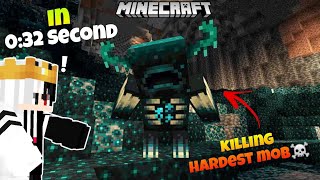 🔥😱Minecraft - Warden Defeated?🤔 | Killed In 0:32 Seconds, Hard Difficulty☠️🕵