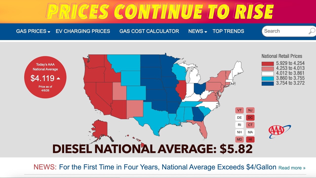 Gas & Diesel Prices Continue To Rise - YouTube