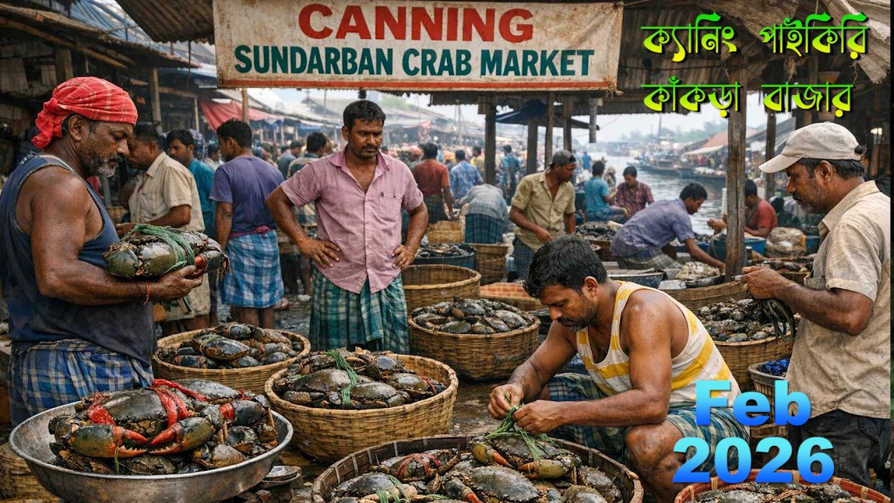 ক্যানিং হোলসেল কাঁকড়া মার্কেট ২০২৬  | ফেব্রুয়ারিতে কাঁকড়ার দাম কত? | পাইকারি কাঁকড়া কেনা