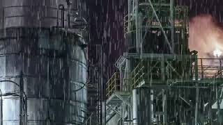 Rain falls on steel mills in Donbass Region, Ukraine rain ambience deep sleep