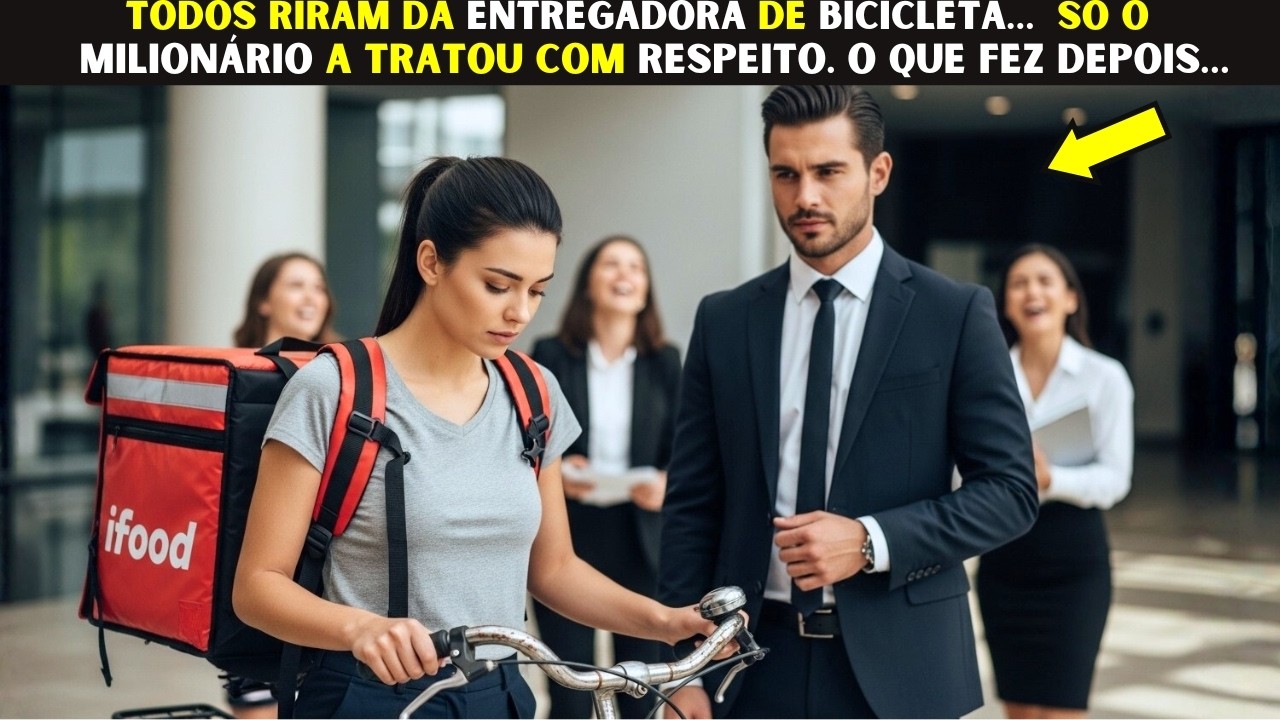 Todos riram da entregadora de bicicleta… só o Milionário a tratou com respeito  O que fez depois…