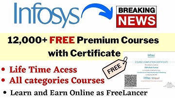 Infosys Launched 12000 Free Certification Course | Learn and Earn Online | DSA,Python,Excel,web Dev