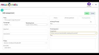 How to Create an Assignment in News-O-Matic! screenshot 5