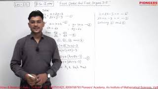Lec 22 Differential Equation B.Sc Part 2nd Problem Solving Session by Vikas Sir, Pioneers Academy