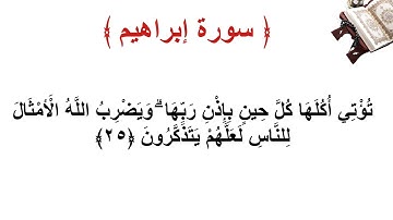 سورة إبراهيم الأية 25