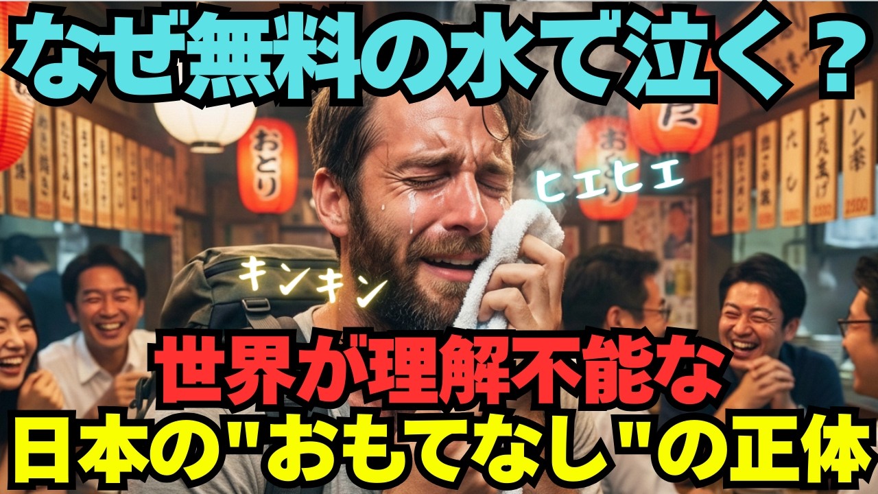 【海外の反応】なぜ、無料の水で泣く？ 世界が理解不能な、日本の「おもてなし」の正体。【日本の食文化】