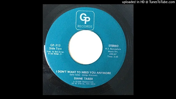 Diane Taber - I Don't Want To Need You Anymore