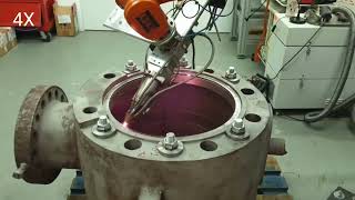 Laser Cladding the valve๏ผ high effective and highly smooth.