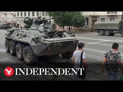 Military Vehicles On Streets Of Russia's Rostov-On-Don
