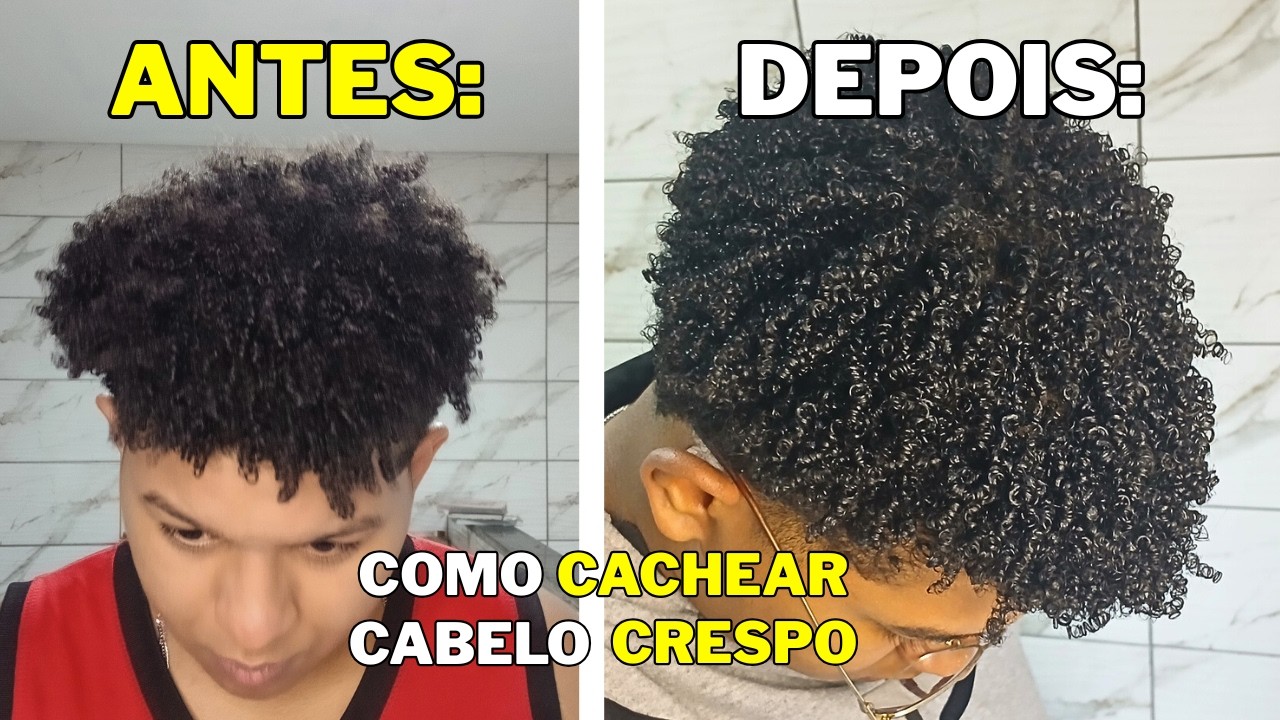COMO DEFINIR CABELO CRESPO CURTO MASCULINO (Passo a Passo Completo)
