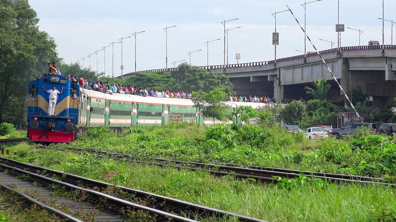 Dhumketu Express Train powered by BR ALCO 6526 WDM 3A Diesel Locomotive of Bangladesh Railway