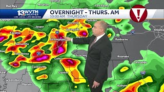 Alabama Alert Day: storms overnight into Thursday and again Thursday night could be severe with h...