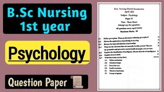 B.sc Nursing 1st year Psychology question paper