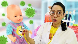 Spiel für Kinder. Baby Born Puppe und der Arzt. Spielzeug Video mit Puppen. screenshot 2