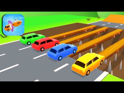 Flatbed Trailer Truck Potholes Transport Car Portal Trap Rescue - Cars vs Speed Bumps 