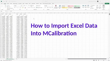 How to Import Excel Data into MCalibration