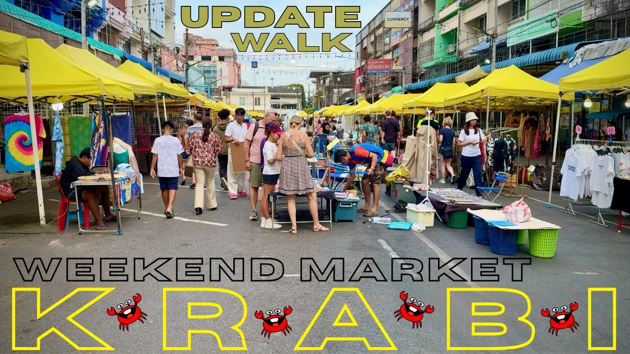 🦀 Krabi Weekend Market Walkthrough 🚶‍♂️| Before the Night Rush ⭐️-  Krabi Thailand