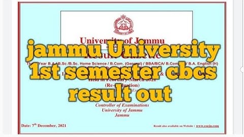 jammu University 1st semester cbcs result out