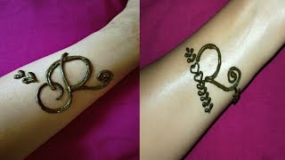 2 Easy 'R' letter mehndi tattoo || Stylish 'R' letter tattoo || How to make 'R' letter mehndi tattoo