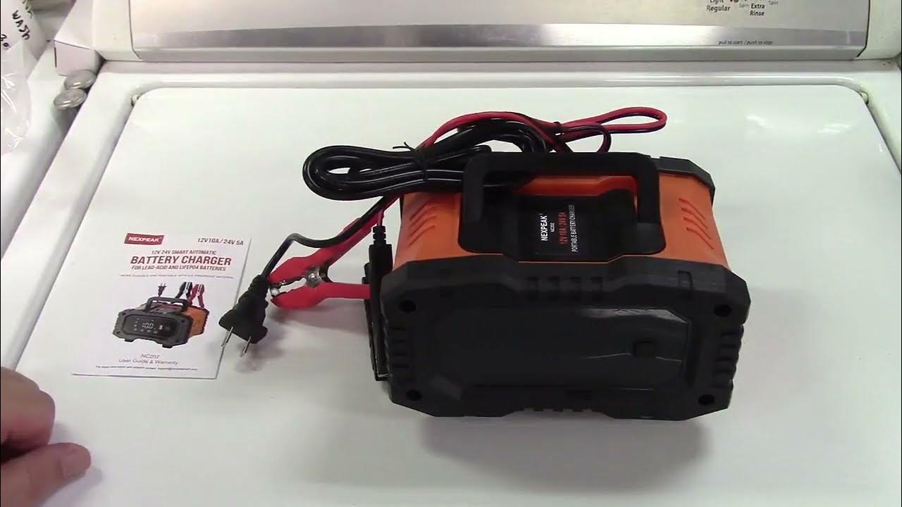 NEXPEAK 12/24V 10-Amp 8-Stage Battery Charger Review - YouTube
