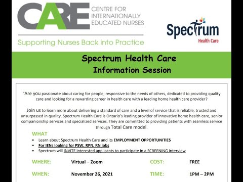 Spectrum Health Care Information Session -  Nov 26, 2021