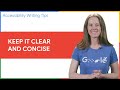 Accessible writing tip | Clear and concise text