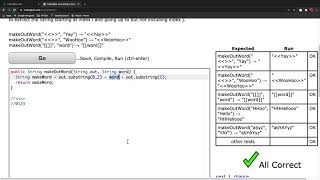 CodingBat String1 makeOutWord