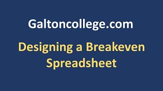 Designing a Breakeven Spreadsheet